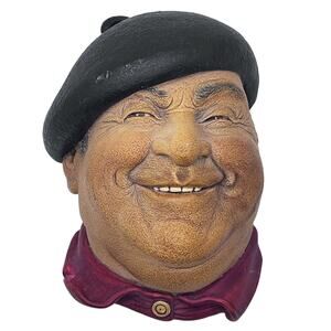 Vintage Bossons Pierre Chalkware Head 1971 Made in England Repainted Chip VGUC